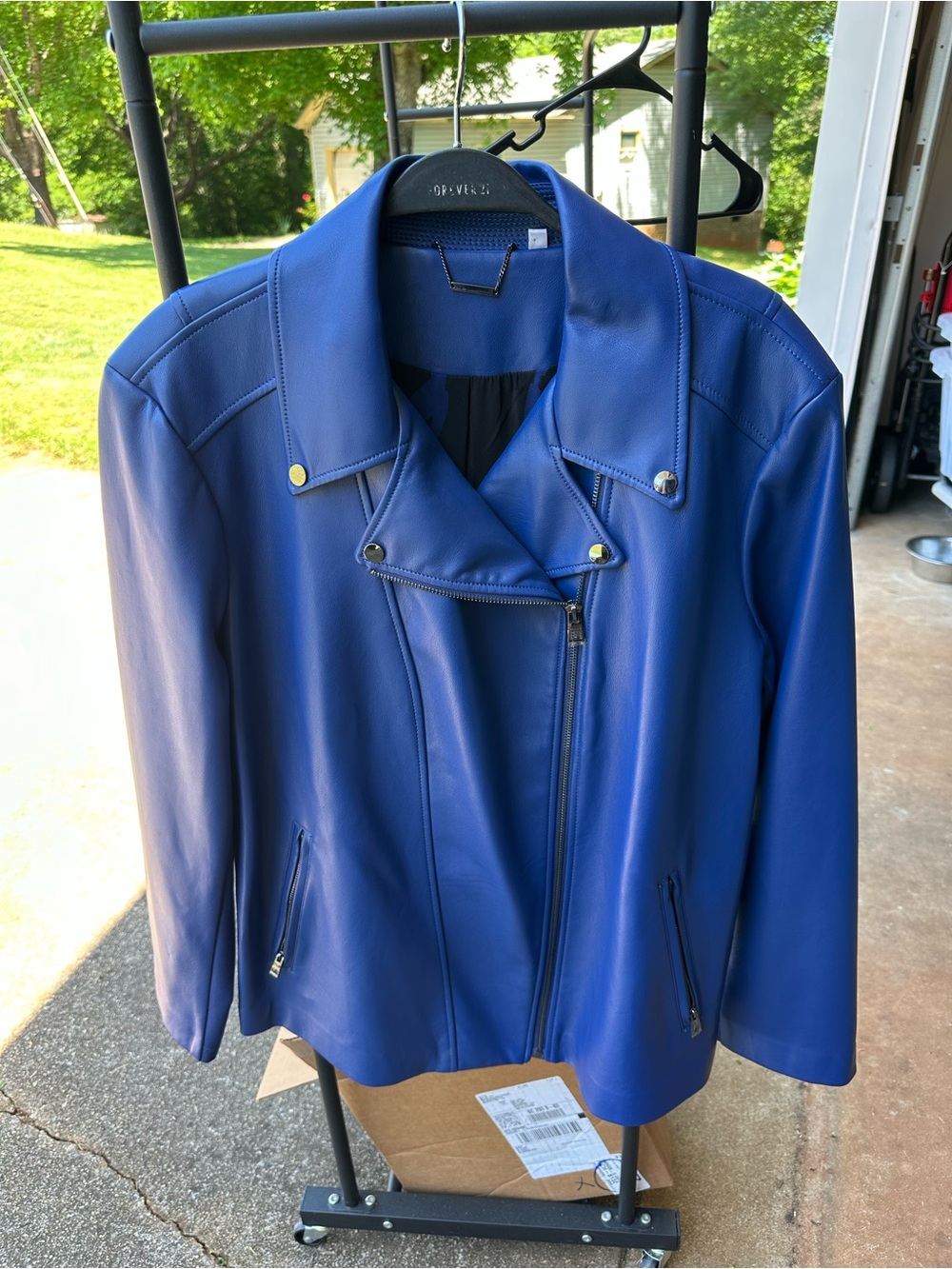 Chico's Blue Faux Leather Jacket - Picture 12 of 12